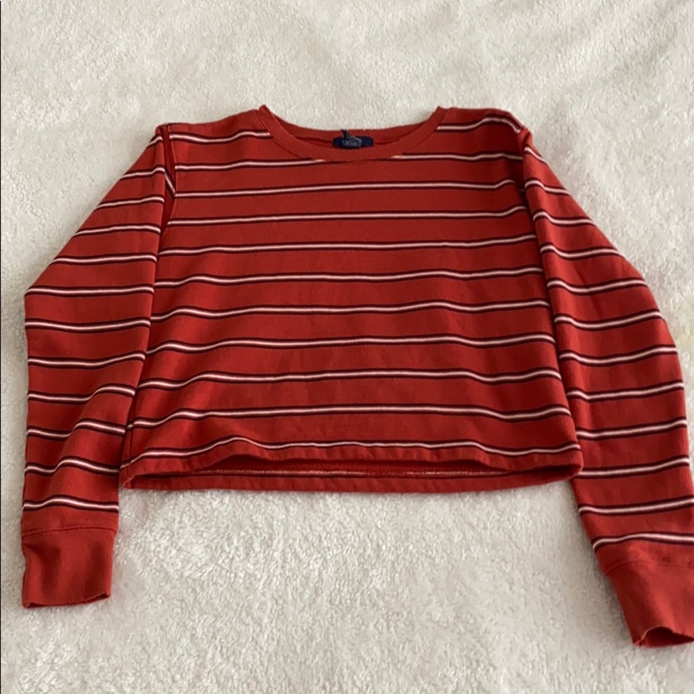 Red striped long sleeved top